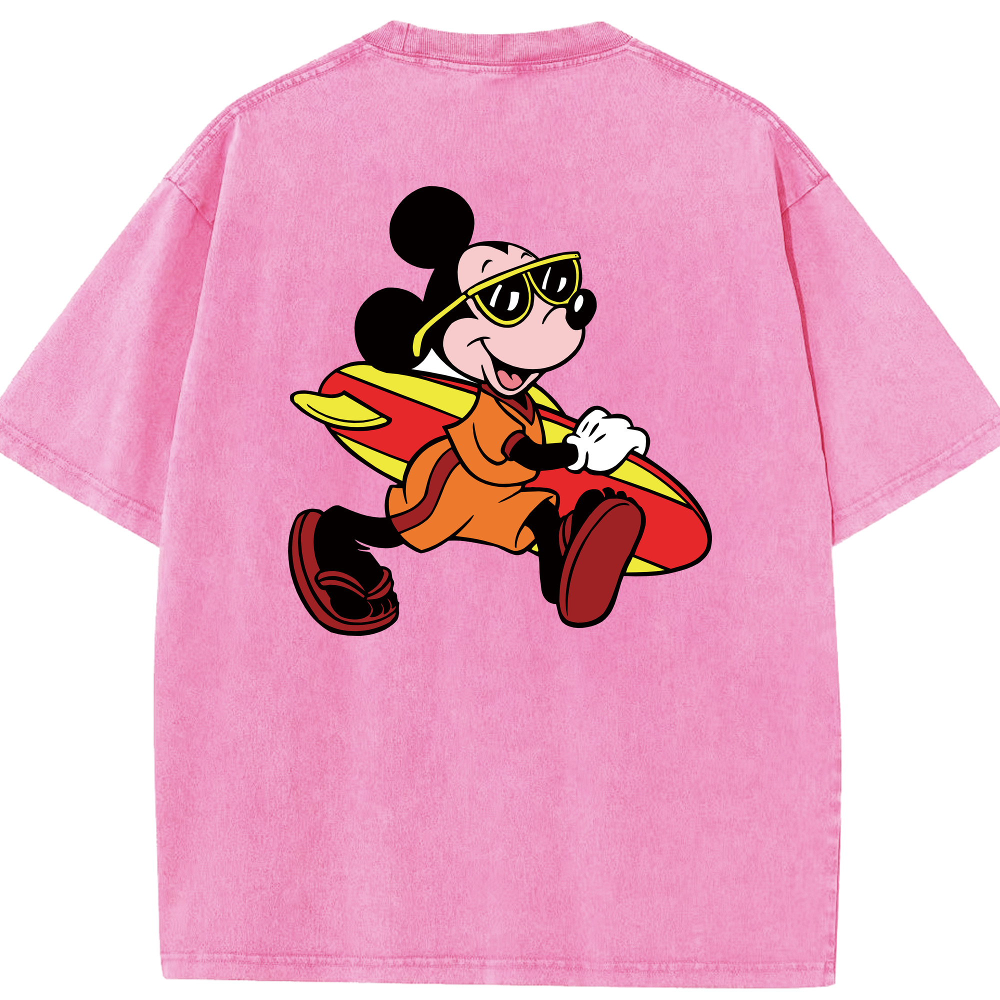 （画像用） ミッキーマウス Mickey Mouse 綿100% ヴィンテージ風 半袖Tシャツ（背面プリント）